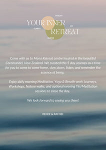 Rachel Hunter & Renee Stewart - Your Inner Retreat: - January 15-19:2025 at Mana Retreat Centre: Coromandel