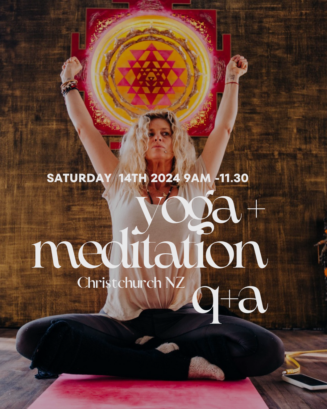 CHRISTCHURCH: Community Meditation, Yoga & Q&A with Rachel Hunter - September 14: 9:00am-11:30am - at St Andrew's College GYM 1